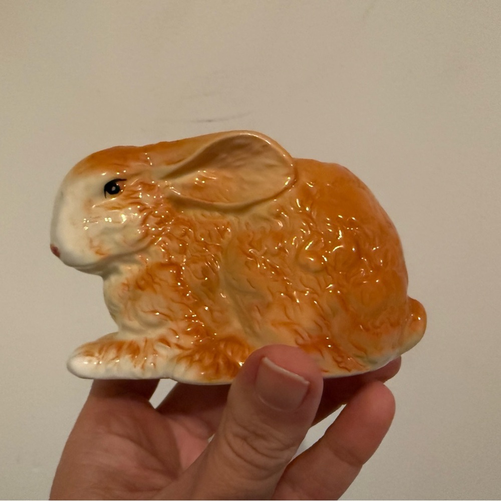 Vintage Porcelain Rabbit Figurines - Gray and Tan - Picture 6 of 8